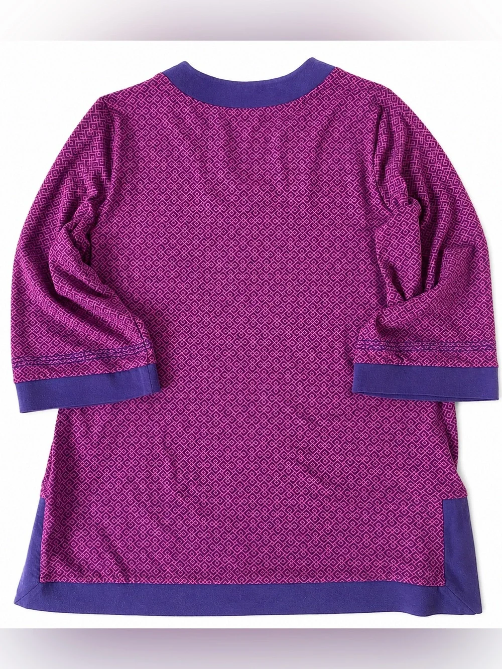 Soft Surroundings Purple and Navy Tunic Geometric L - Picture 6 of 6